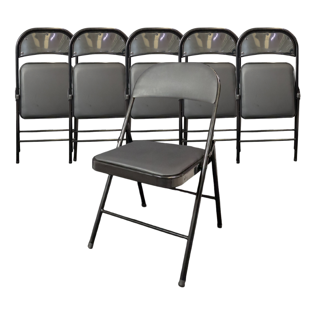 PAQUETE CON 6 Sillas acojinadas MODAMOB VC188 plegable, 45cmx 45cmx88cm, tubo 22mmx0.8mm, metalica, color negro, 120kg