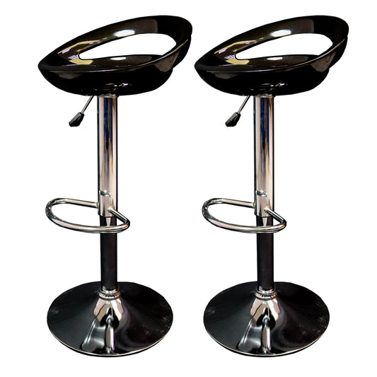 2 piezas banco para barra MODAMOB, DETALLES MINIMOS ESTETICOS EN BASE, asiento negro, base cromada giratoria, piston de de altura