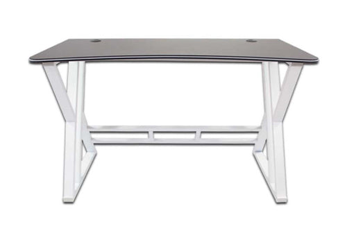Escritorio Modamob MILAN superficie color negro, estructura metal blanca, 120cm x 61cm x 73cm
