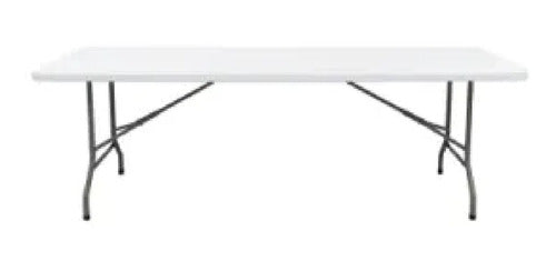Mesa Plegable 1.80 metros, modelo ZL-Z180-2, 180cm76cmx74cm, calibre 25mm, Mesa de Exterior Multiusos