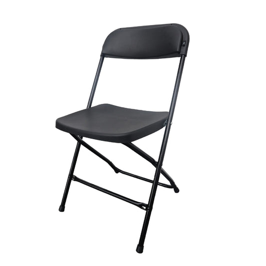 Caja 5 Sillas Negras Plegables MODAMOB Reforzadas, 47cmx45cmx82cm, tubo 19mm, hasta 120kg
