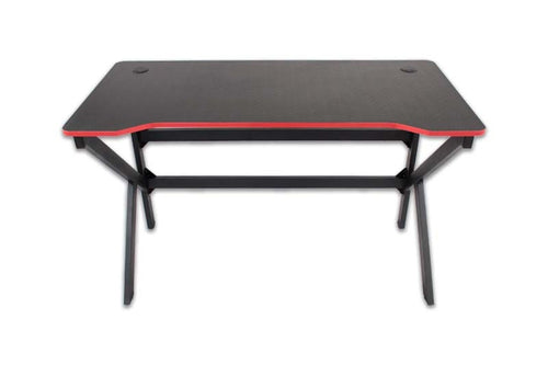 Escritorio Gamer MODAMOB CETUS, superficie negra perfil rojo, estructura metalica, 120x61x75cm