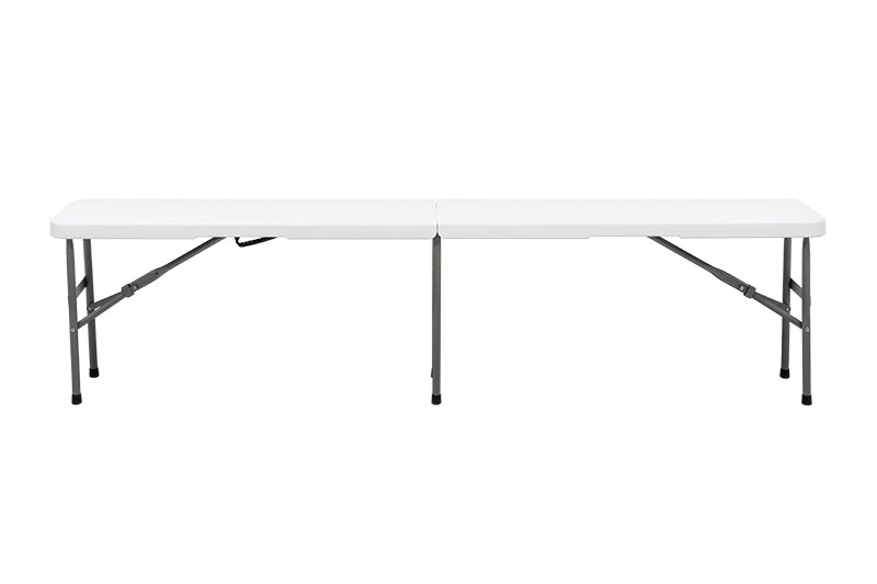 Banca MODAMOB plegable por mitad largo 1.83mts, ancho 28cm, alto 43.5cm, tubo grosor 22mm, empaque uso rudo