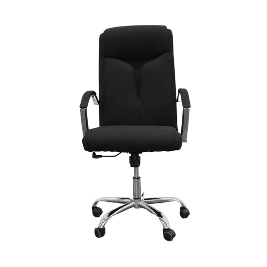(sin caja) Silla Gerencial Negra modelo VEGA, Piston de Altura Ajustable, Reposa Brazos, Base Metalica, 5 Llantas, A Granel